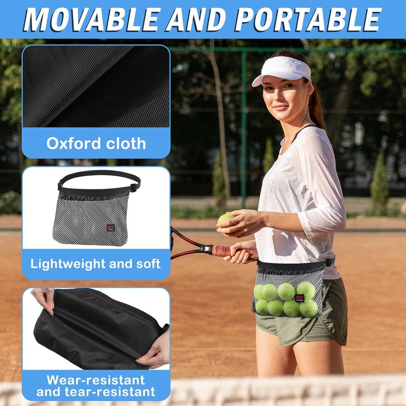 NVAAV Tennis Ball Band Holder, Pickleball Ball Waist Bag with Adjustable Belt, Tennis Waist Storage Pouch, Mesh Waist Hip Ball Bag Pouch Carrier, Holding 8-10 Balls for Tennis, Pickleball, Golf Accessories - Image 5